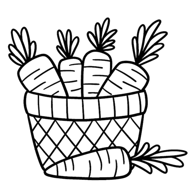 Premium Vector | Carrot isolated coloring page for kids