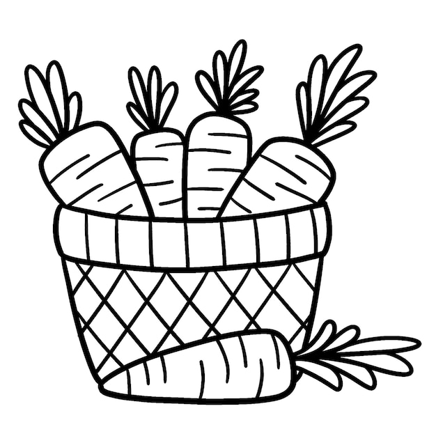 Carrot Isolated Coloring Page for Kids