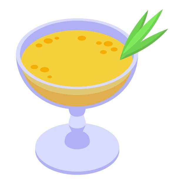 Vector carrot juice cocktail icon isometric vector glass food organic drink