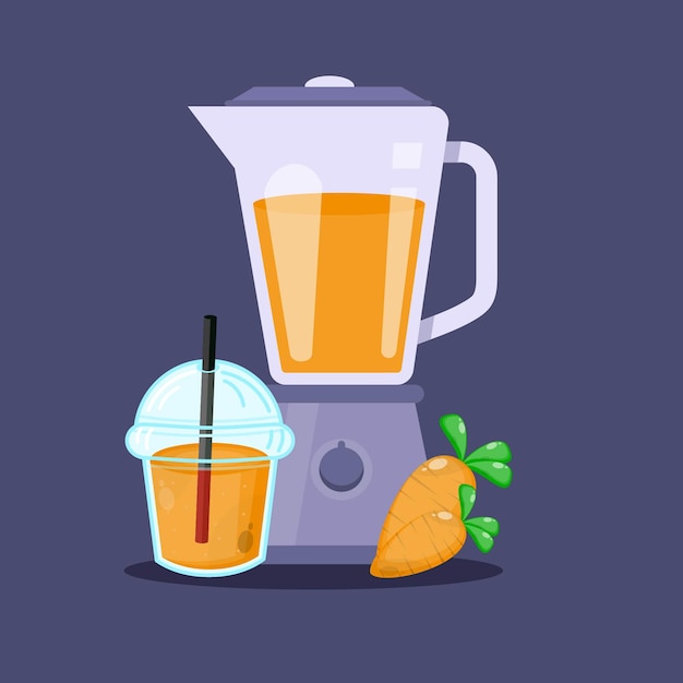 Carrot juice plastic cup blender icon