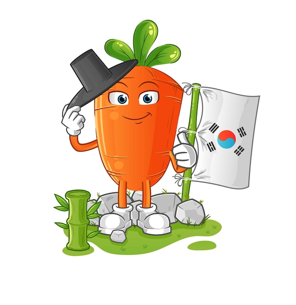 Carrot korean character cartoon mascot vector