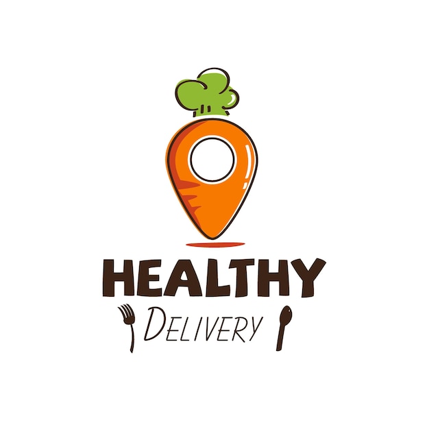 Вектор Морковный логотип здоровой пищи