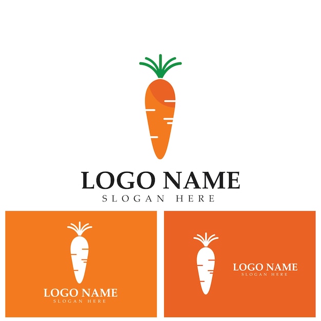 Carrot logo vector icon illustration design template