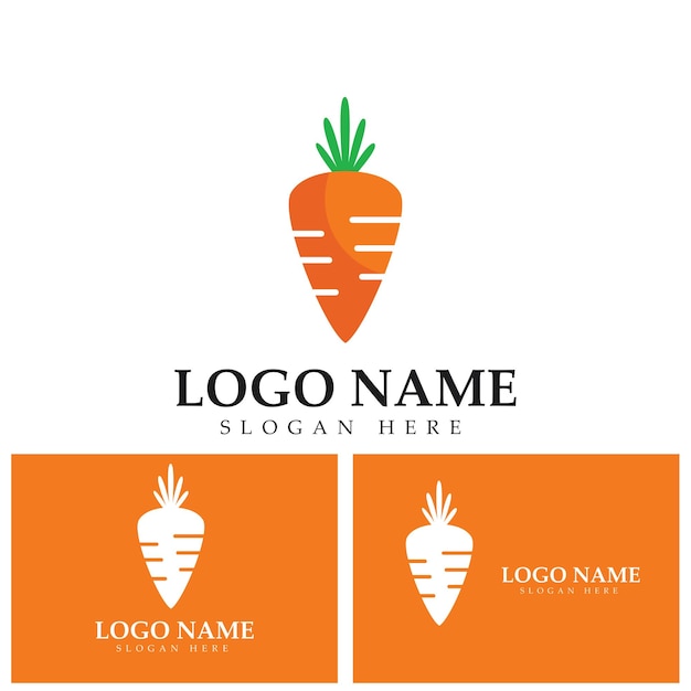 Carrot logo vector icon illustration design template