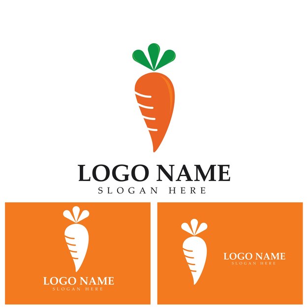 Carrot logo vector icon illustration design template