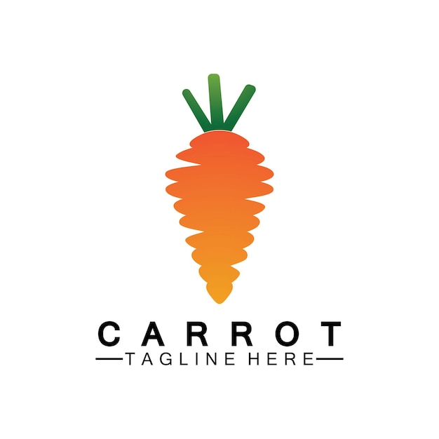 Modello di progettazione dell'illustrazione dell'icona di vettore del logo della carota