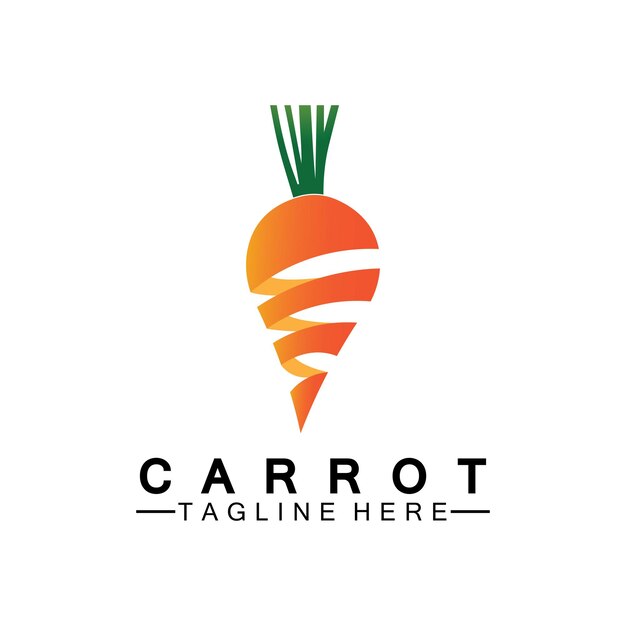 Modello di progettazione dell'illustrazione dell'icona di vettore del logo della carota