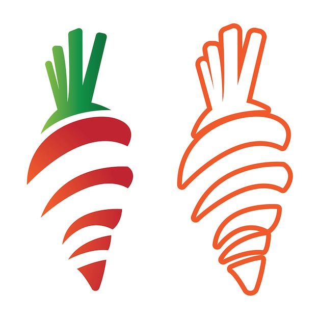Вектор Шаблон дизайна иллюстрации значка вектора моркови
