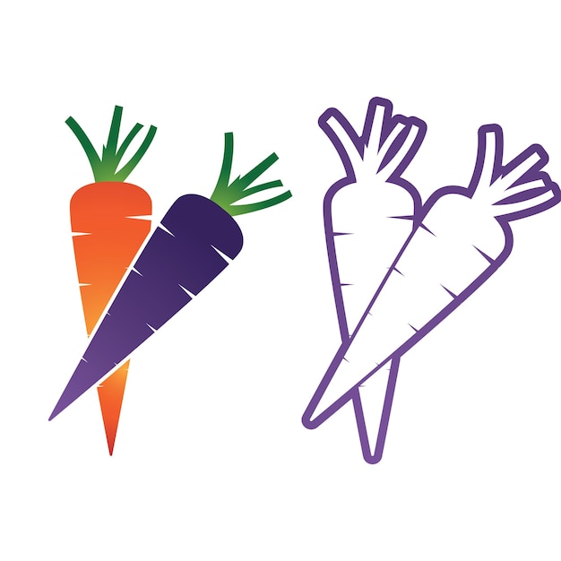 Шаблон дизайна иллюстрации значка вектора моркови