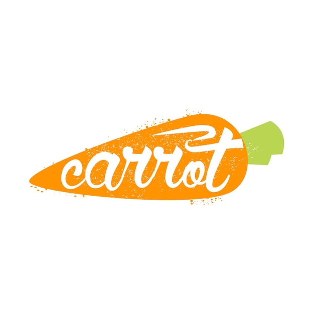 Carrot Name Of Vegetable Written In Its Silhouette