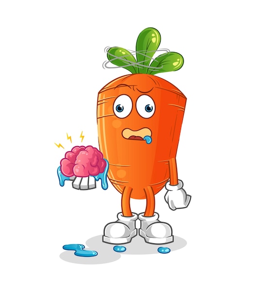 Carrot no brain vector. cartoon character