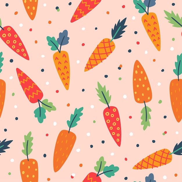 Carrot pattern Carrots background Doodle carrot Vegetable