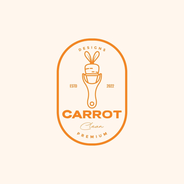 Vector carrot peeler food logo design