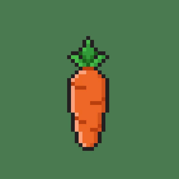 Premium Vector Carrot In Pixel Art Style Premium Vector Carrot In Pixel Art Style