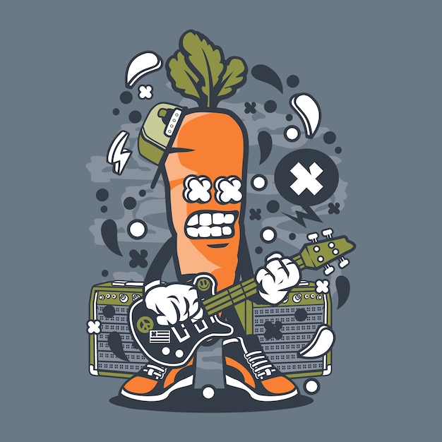 Carrot rocker cartoon