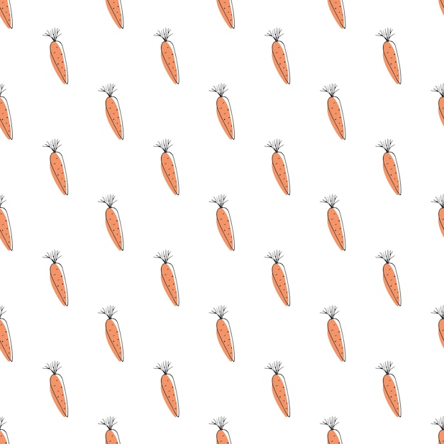 Vector carrot seamless pattern vegetarian bio food vector illustration