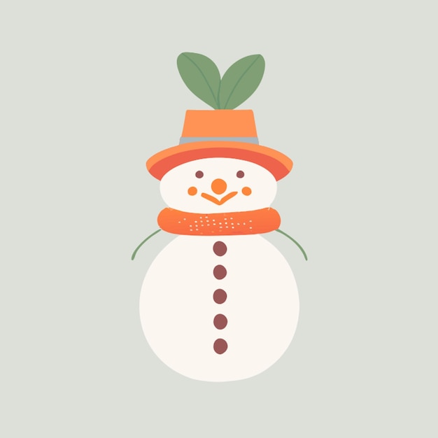 a carrot snowman vector illustration flat