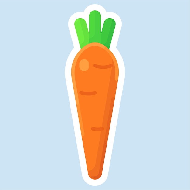 Carrot sticker for kids in cartoon style