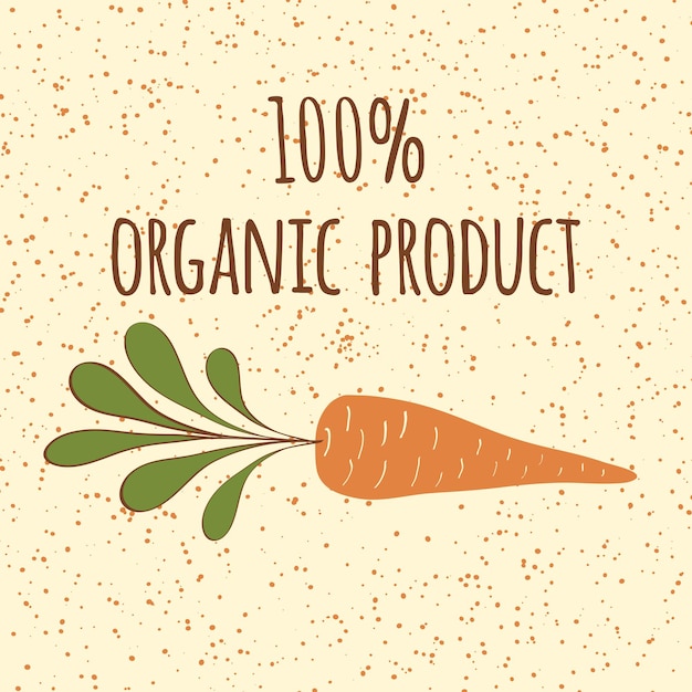 Vector carrot symbol fresh vegatable print made on cartoon design organic product