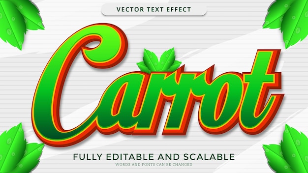 Carrot text effect editable eps file