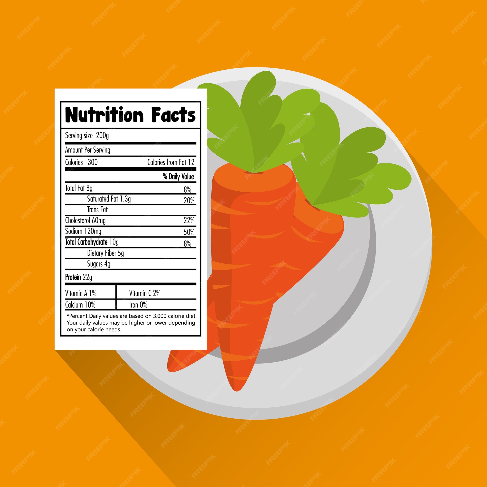 Premium Vector | Carrot with nutrition facts vector illustration design