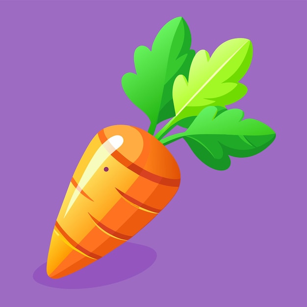 Vector carrot with ripe leaves 3d vector illustration