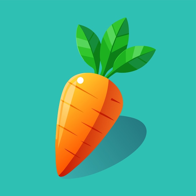 Vector carrot with ripe leaves 3d vector illustration