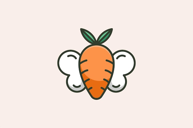 Carrot with wings or drone carrot logo template