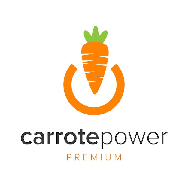 Modello di vettore dell'icona del logo di potere di carrote