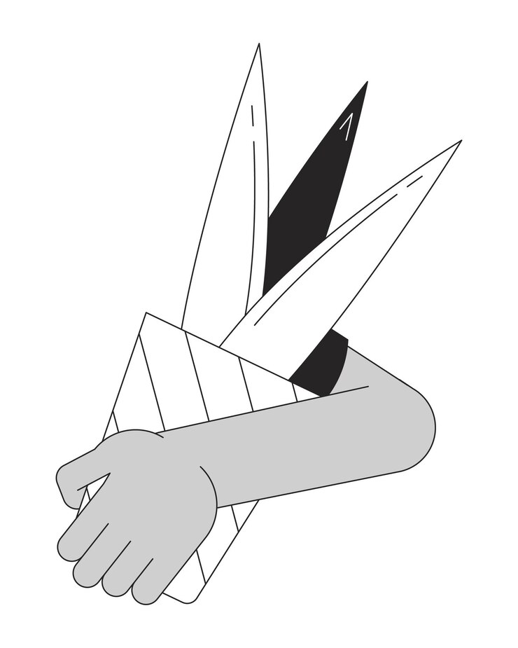 Vector carrying houseplant cartoon human hand outline illustration flower shop potted plant holding 2d isolated black and white vector image florist gardener hobby flat monochromatic drawing clip art