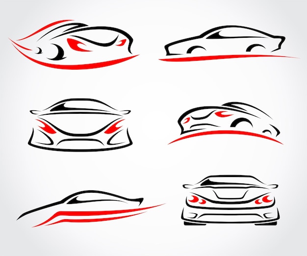 Cars abstract set vector