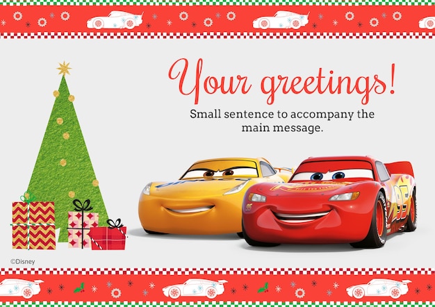 Vector cars christmas card