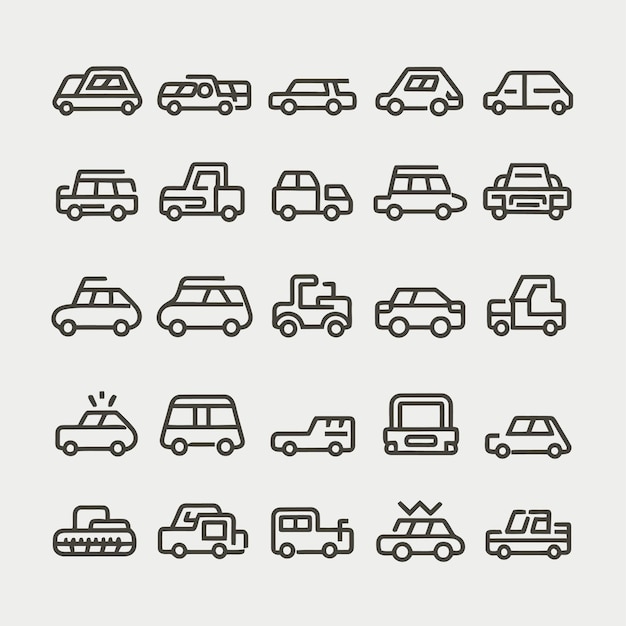 Cars icon vector set