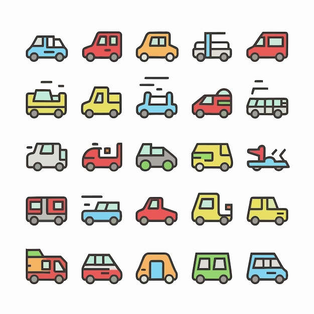 cars icon vector set