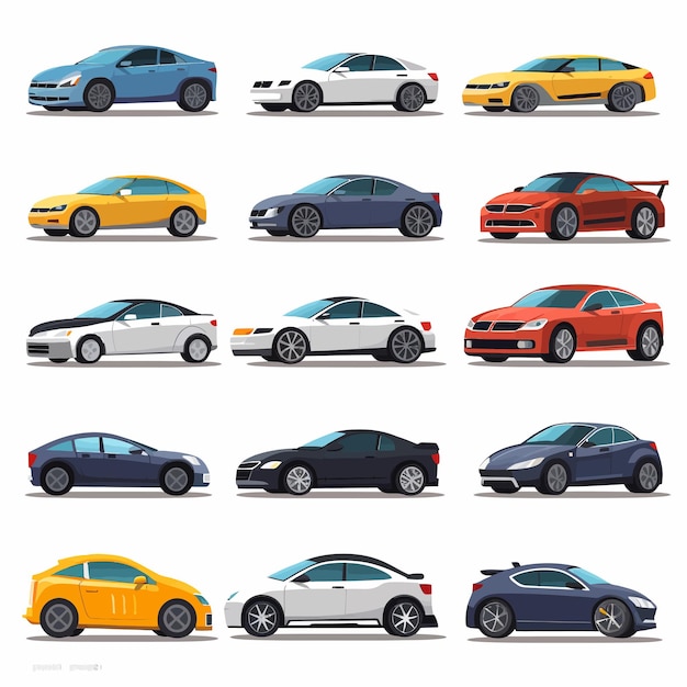 Vector cars_of_different_types_without_drivers