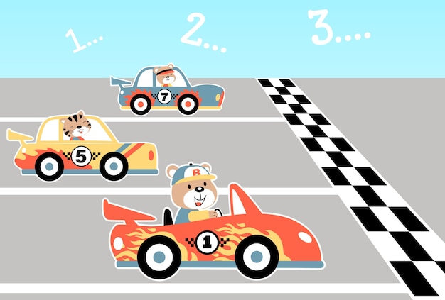 Cars racing cartoon 