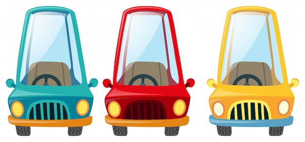 Vettore automobili in tre diversi colori