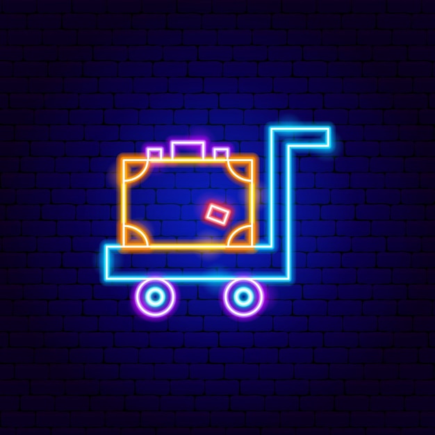 Cart luggage neon sign