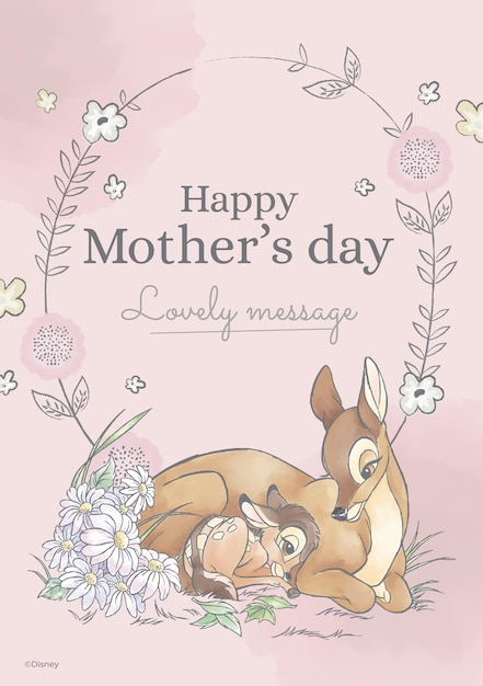 Cartão do Dia das Mães Bambi