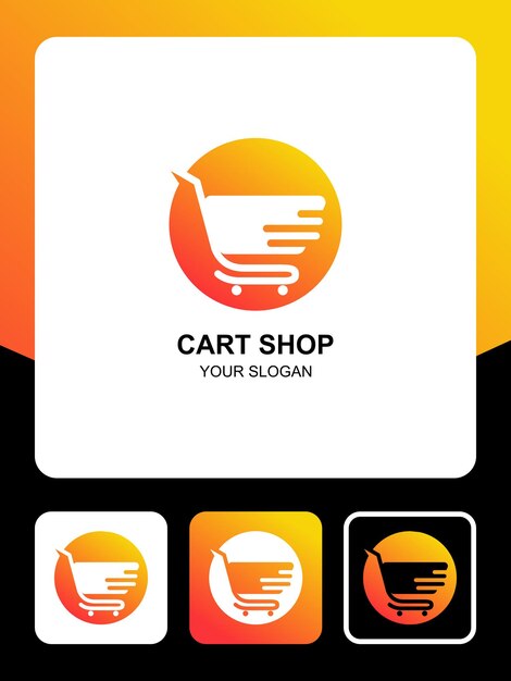 cart shop logo design and icons