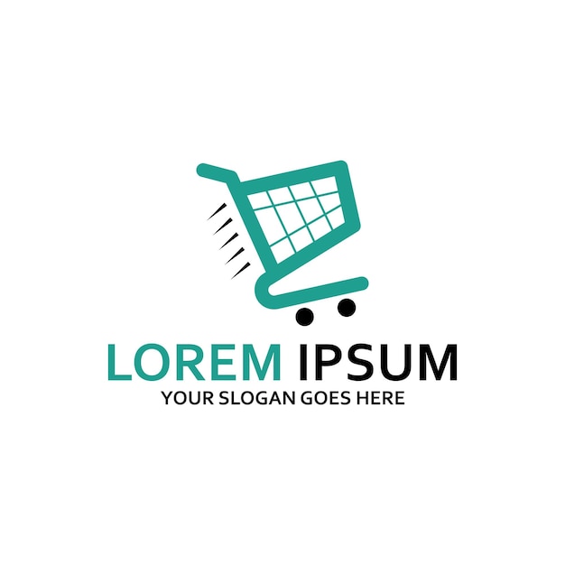 Cart shop logo icon with vector template