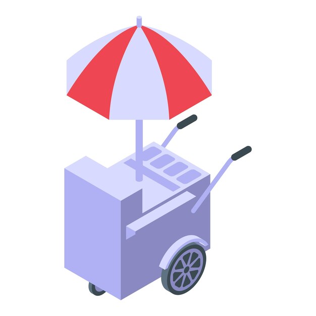 cart with hamburgers icon isometric of cart with hamburgers vector icon for web design isolated on white background