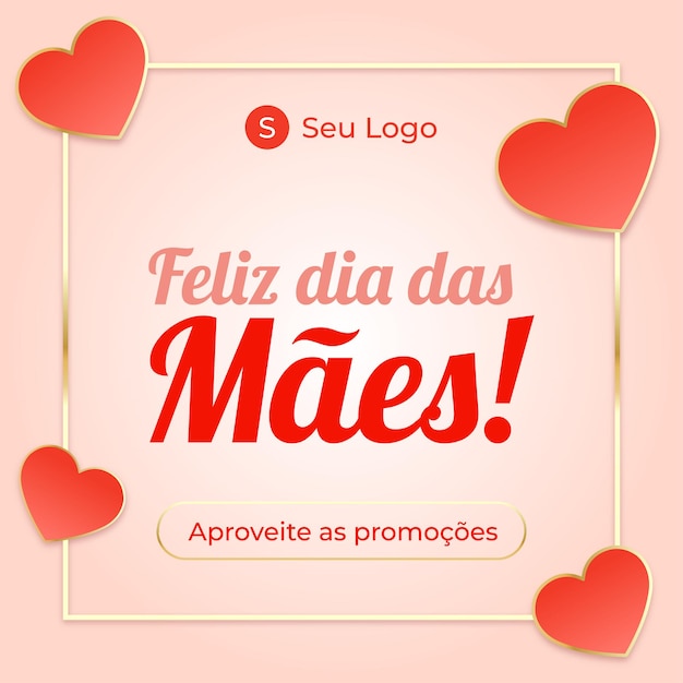 Cartão de promoção de dia das mães