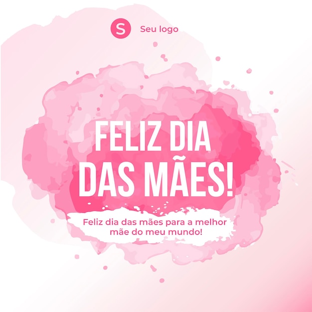 Cartão rosa de feliz dias das mães