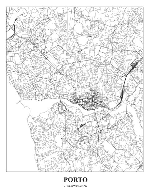 Cartel Map Of Porto City