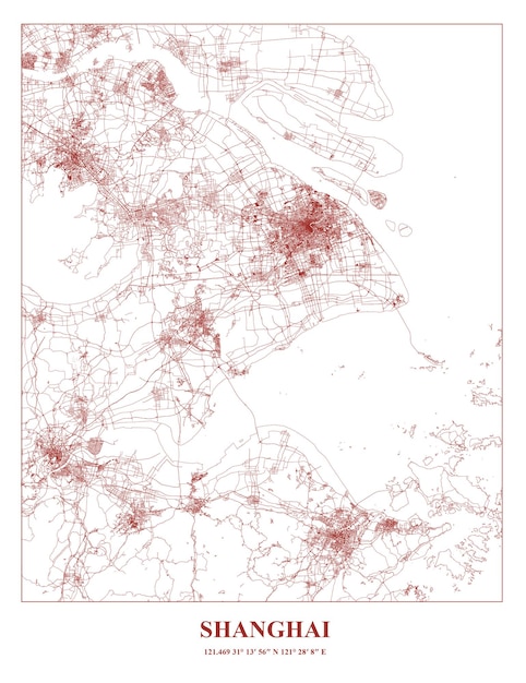 아시아 상하이 주요 도시의 카르텔 지도