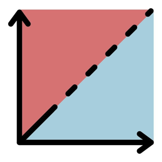 Vector cartesian axes icon outline cartesian axes vector icon color flat isolated