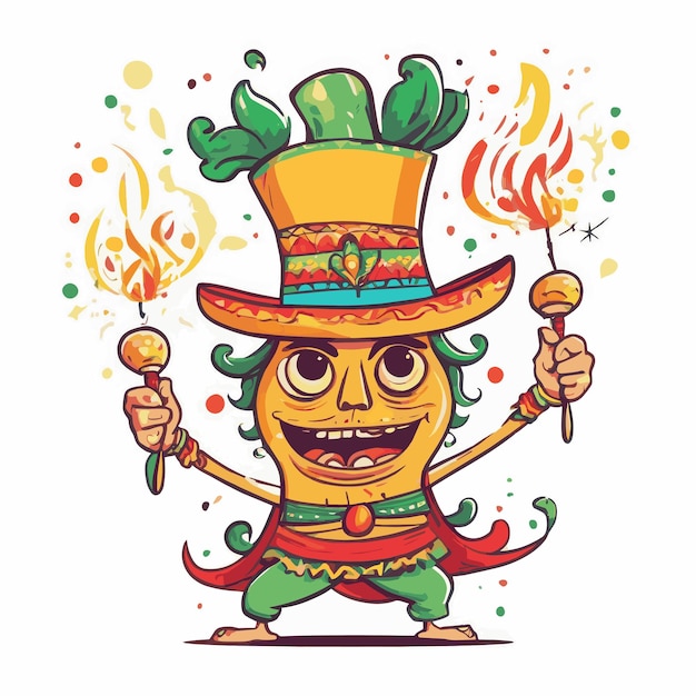 Carton dansen op cinco de mayo feestelijke illustratie