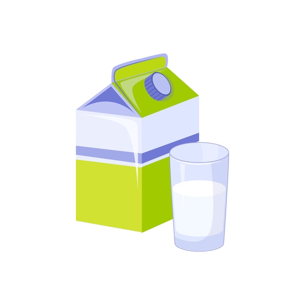 Carton And Glass Of Milk Based Product Isolated Icon