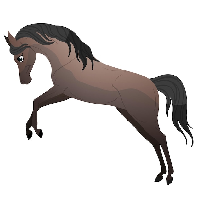 Vector the carton horse jump. isolated vector illustration. pony illustration for children's book.